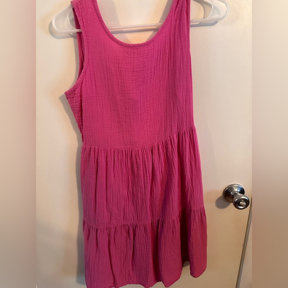 Pink Summer Dress with Cut Out Back